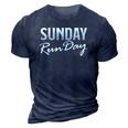 Funny Running With Saying Sunday Runday 3D Print Casual Tshirt Navy Blue