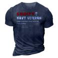 Grumpy Navy Veteran 3D Print Casual Tshirt Navy Blue