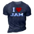I Love Jam I Heart Jam 3D Print Casual Tshirt Navy Blue