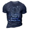 Its A Good Day To Read A Book Bookworm Book Lovers Vintage 3D Print Casual Tshirt Navy Blue