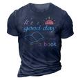 Its Good Day To Read Book Funny Library Reading Lovers  3D Print Casual Tshirt Navy Blue