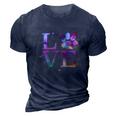 Love Dog Paw Print Colorful National Animal Shelter Week Gift 3D Print Casual Tshirt Navy Blue