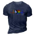 Lovely Lgbt Gay Pride Heartbeat Lesbian Gays Love Lgbtq Great Gift 3D Print Casual Tshirt Navy Blue