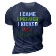 Mens I Came I Mowed I Kicked Grass Funny Lawn Mowing Gardener 3D Print Casual Tshirt Navy Blue