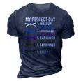 My Perfect Day Brazilian Jiu Jitsu Bjj Fighter Rolling Funny 3D Print Casual Tshirt Navy Blue