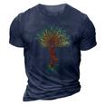 Nature Tree Of Life Yoga Colorful 3D Print Casual Tshirt Navy Blue