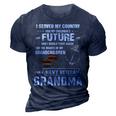Navy Veteran Grandma 3D Print Casual Tshirt Navy Blue