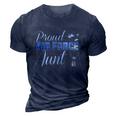 Proud Air Force Aunt Heart Us Air Force Military 3D Print Casual Tshirt Navy Blue