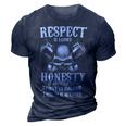 Respect Is Earned - Loyalty Is Returned 3D Print Casual Tshirt Navy Blue