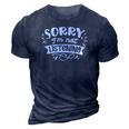 Sarcastic Funny Quote Sorry Im Not Listening White 3D Print Casual Tshirt Navy Blue