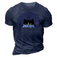 Stoned Black Cat Smoking And Peeking Sideways With Cannabis 3D Print Casual Tshirt Navy Blue