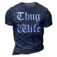 Thug Wife V3 3D Print Casual Tshirt Navy Blue
