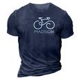 Vintage Design Tee Bike Madison 3D Print Casual Tshirt Navy Blue