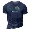 Wilton Ct Vintage Throwback Tee Retro 70S Design 3D Print Casual Tshirt Navy Blue