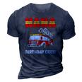 Womens Nana Birthday Crew Fire Truck Birthday Fireman 3D Print Casual Tshirt Navy Blue