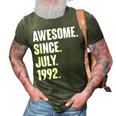 30 Year Old Gift 30Th Birthday Awesome Since July 1992 3D Print Casual Tshirt Army Green