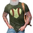 Baseball Heart Fun Mom Dad Men Women Softball Wife 3D Print Casual Tshirt Army Green