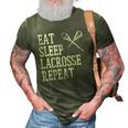 Eat Sleep Lacrosse Repeat Funny Lax Player Men Women Kids 3D Print Casual Tshirt Army Green