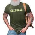 Fun Retro 1950&8217S Vintage Greaser White Text Gift 3D Print Casual Tshirt Army Green