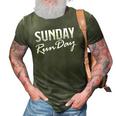 Funny Running With Saying Sunday Runday 3D Print Casual Tshirt Army Green