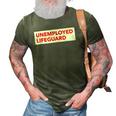 Funny Unemployed Lifeguard Life Guard 3D Print Casual Tshirt Army Green