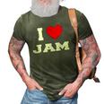 I Love Jam I Heart Jam 3D Print Casual Tshirt Army Green