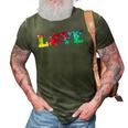 Love Puzzle Pieces Heart Autism Awareness Tie Dye Gifts 3D Print Casual Tshirt Army Green