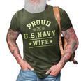 Proud Navy Wife - Wife Of A Navy Veteran 3D Print Casual Tshirt Army Green