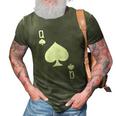 Queen Spades Card Halloween Costume Dark 3D Print Casual Tshirt Army Green