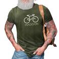 Vintage Design Tee Bike Madison 3D Print Casual Tshirt Army Green