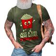 Womens Cool Just A Girl Who Loves Popcorn Girls Popcorn Lovers  3D Print Casual Tshirt Army Green