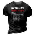 ﻿10 Things I Want In My Life Cars More Cars Car 3D Print Casual Tshirt Vintage Black