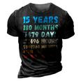 15Th Birthday 15 Years Of Being Awesome Wedding Anniversary 3D Print Casual Tshirt Vintage Black