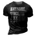 30 Year Old Gift 30Th Birthday Awesome Since July 1992 3D Print Casual Tshirt Vintage Black