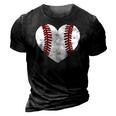 Baseball Heart Fun Mom Dad Men Women Softball Wife 3D Print Casual Tshirt Vintage Black