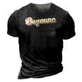 Bayonneretro Art Baseball Font Vintage 3D Print Casual Tshirt Vintage Black