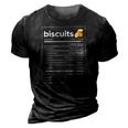 Biscuits Nutrition Facts Funny Thanksgiving Christmas 3D Print Casual Tshirt Vintage Black
