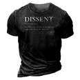 Definition Of Dissent Differ In Opinion Or Sentiment 3D Print Casual Tshirt Vintage Black