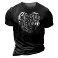 Easter Christian Christ Is Risen Cross Heart 3D Print Casual Tshirt Vintage Black