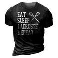 Eat Sleep Lacrosse Repeat Funny Lax Player Men Women Kids 3D Print Casual Tshirt Vintage Black