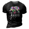 Funny Grammy Bear Mothers Day Floral Matching Family Outfits 3D Print Casual Tshirt Vintage Black