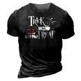 Halloween Funny Trick Or Treat Orange And White 3D Print Casual Tshirt Vintage Black