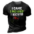 Mens I Came I Mowed I Kicked Grass Funny Lawn Mowing Gardener 3D Print Casual Tshirt Vintage Black