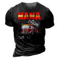 Womens Nana Birthday Crew Fire Truck Birthday Fireman 3D Print Casual Tshirt Vintage Black