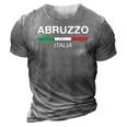 Abruzzo Italian Name Italy Flag Italia Family Surname 3D Print Casual Tshirt Grey