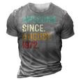 Awesome Since August 1972  50 Years Old 50Th Birthday  3D Print Casual Tshirt Grey