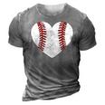 Baseball Heart Fun Mom Dad Men Women Softball Wife 3D Print Casual Tshirt Grey