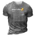 Biscuits Nutrition Facts Funny Thanksgiving Christmas 3D Print Casual Tshirt Grey