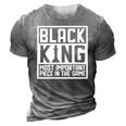 Black King The Most Important Piece In The Game African Men 3D Print Casual Tshirt Grey
