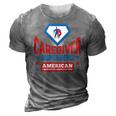 Caregiver Superhero Official Aca Apparel 3D Print Casual Tshirt Grey